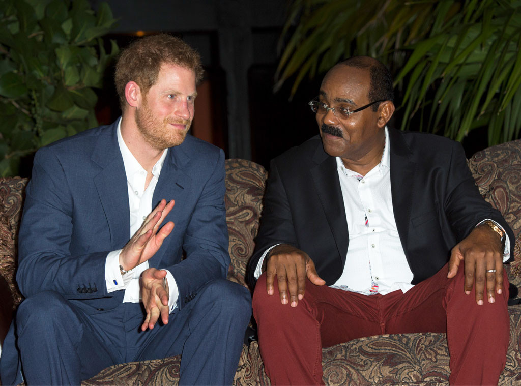Prince Harry, Gaston Browne Prince Harry, Gaston Browne